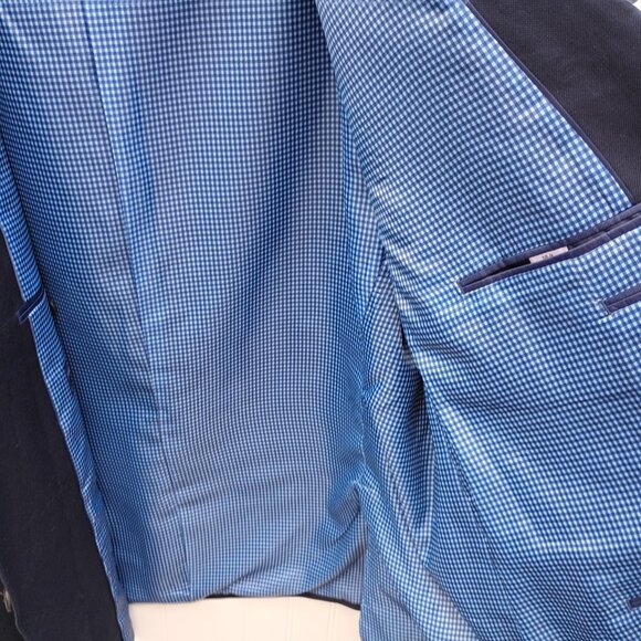 SADDLEBRED Jacket Mens 56R Navy Blue Blazer Cotton Sport Coat Classic Fit - Picture 5 of 13